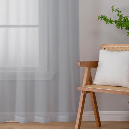 Chyhomenyc Sheer White Valances for Windows 2 Pack, Small Window Curtains for Living Room Bathroom Cafe Laundry Basement, Modern Top Dual Rod Pocket Voile Curtain, 42W x 14L inches, White - Colors B