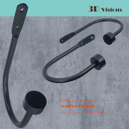 Quality Curtain Holdbacks, Solid Steel Curtain Holdback with Disk Finial,Electroplate Finishes, Set of 2 Window Curtain Tieback Hooks, Warm Gold