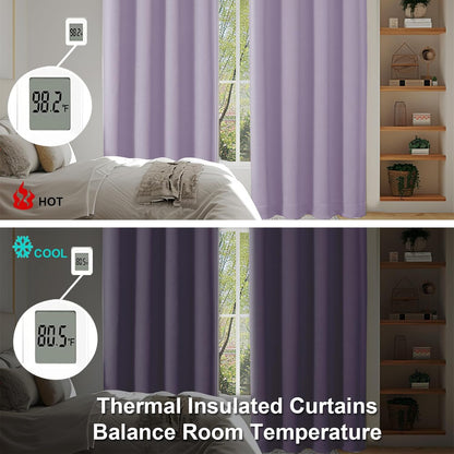 Simplebrand Ava Sage Green Blackout Curtains for Bedroom 63 Inch Length 2 Panels Set, Solid Thermal Insulated Energy Saving Rod Pocket Window Treatment Curtains Blackout Drapes, W40 x L63 Inch, Sage - Colors A