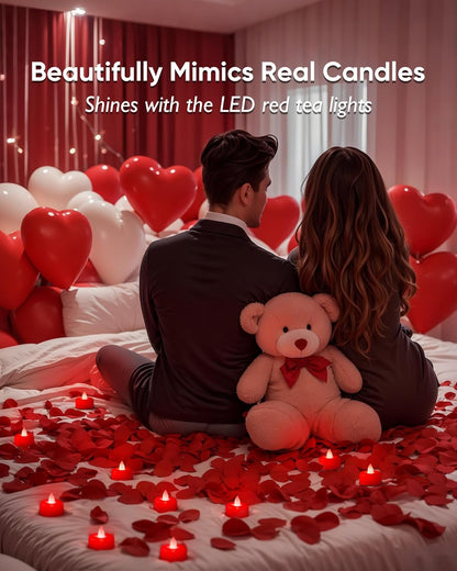 Amagic 12/24/50/100/150Pack Flameless LED Tea Lights Candles Battery Operated, Electric Fake Tealight Candles for Votive, Halloween, Christmas, Home Decor, Wedding, Table Decor (12Pack)