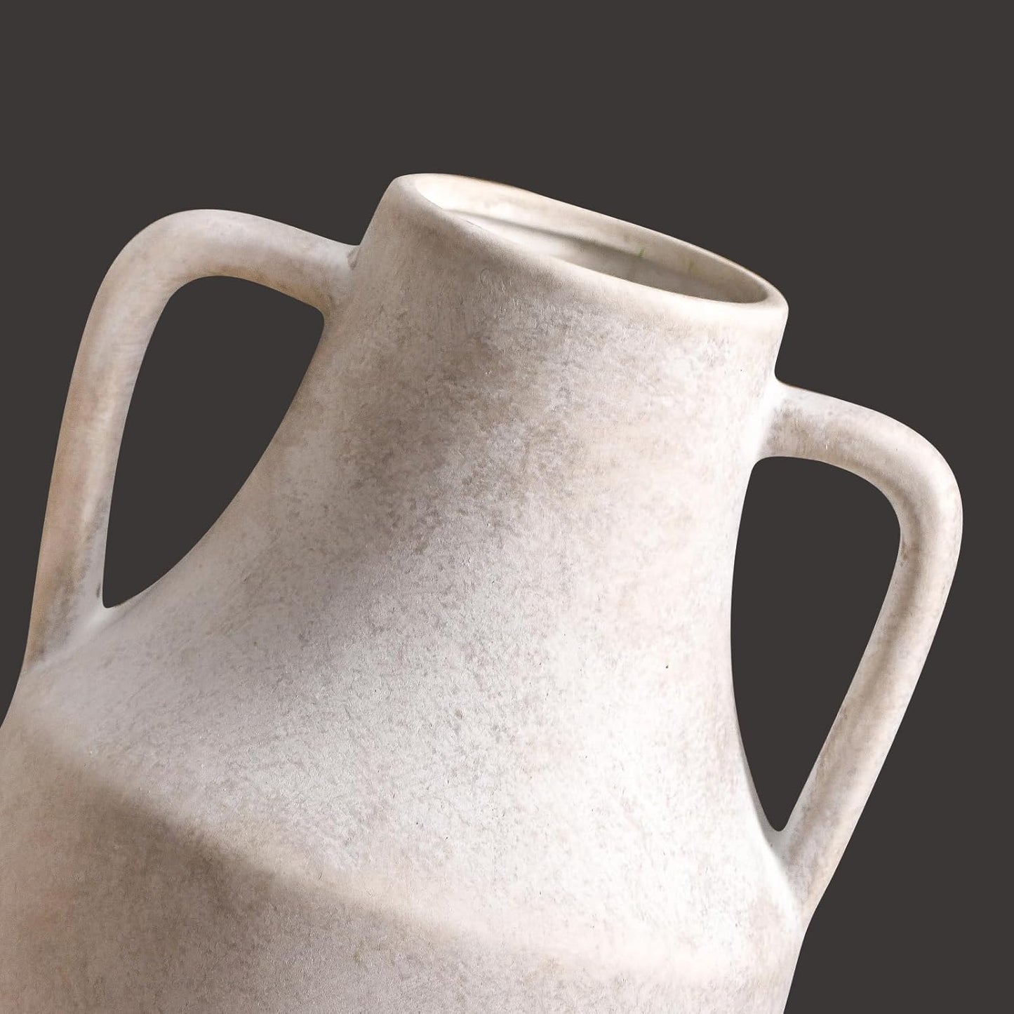 Mitt&Ditt Ceramic Flower Vase with Handles, 11 inch Tall Vase for Centerpieces, Large Decorative Terracotta Vases, Farmhouse Rustic Vases for Home Decor, Living Room, Table, Neutral
