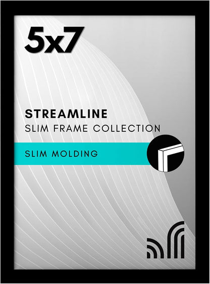 Americanflat 24x36 Poster Frame with Polished Plexiglass - Streamline Collection - Thin Border Picture Frame for Wall Display - Hanging Hardware Included - Black - Colors B
