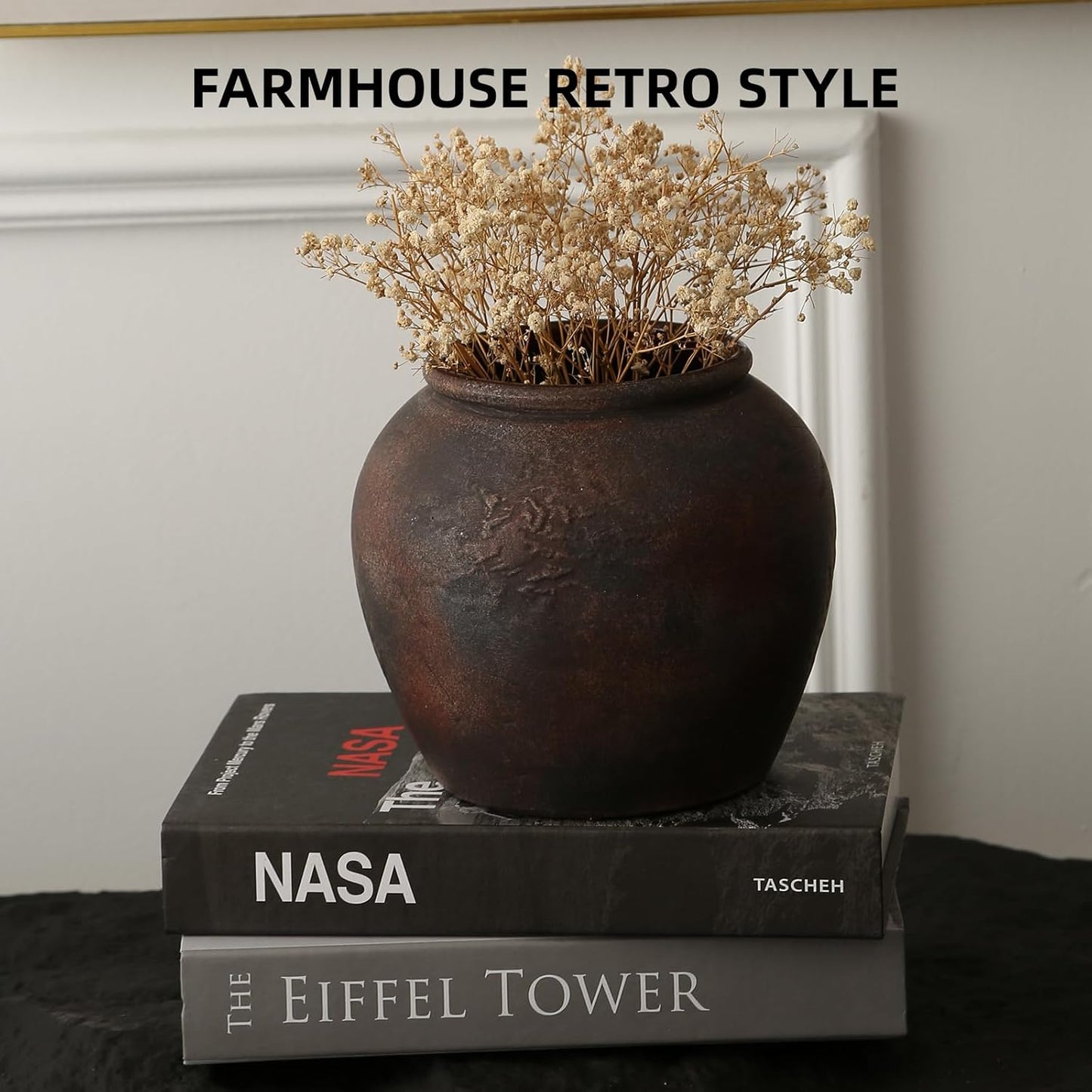 Rustic Vases for Home Decor. Ceramic Vase for Dining Table Decor. Terracotta Decorative Vase 6.1IN. ZSHLXM