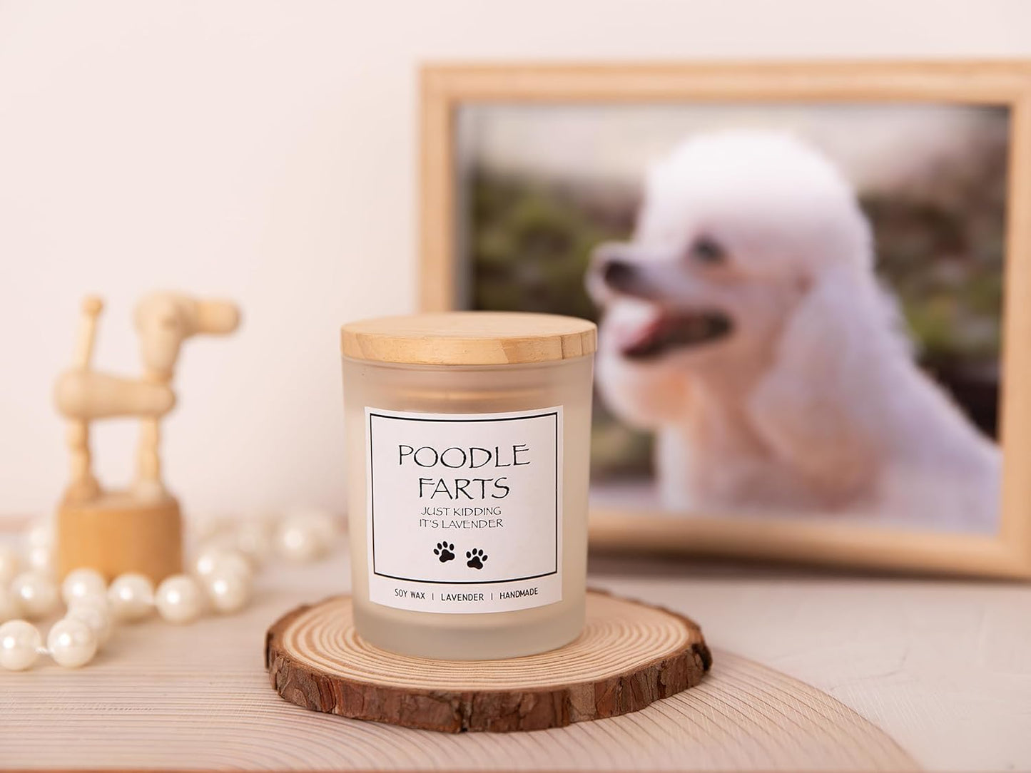 Pug Gifts & Decor, Dog Mom Gifts for Women, Dog Farts Candle, Pet Friendly Lavender Scented Candle