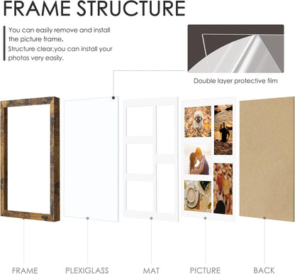 DUENPY 14x26 Collage Picture Frame 4x6 Collage Picture Frame Displays Twelve 4x6 inch Photos Available Horizontal Wall Mounting Display and Vertical Black - Colors A