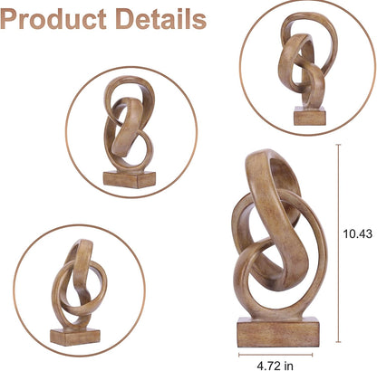 Modern Abstract Knot Sculpture, Artistic Mobius Inspired Resin Decor, Elegant Home and Office Decor, Perfect for Shelves, Desktops, and Mantles, Ideal Gift for Birthdays, Housewarmings (Black)