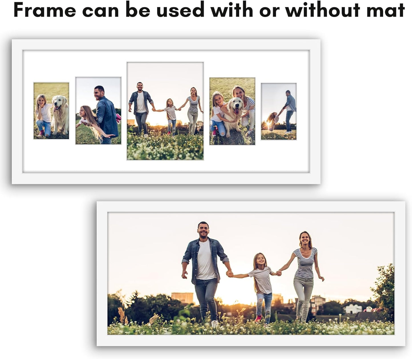 Americanflat 4x6 Collage Picture Frame with Polished Plexiglass - Multi Picture Frames Fit Sixteen 4x6 Photos or Use as One 18x26 Poster Frame for Wall Display - Signature Collection - Black