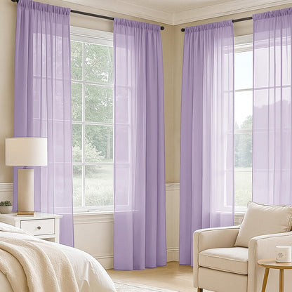 MIULEE White Sheer Curtains 84 Inches Long, 4 Panels Set, Light Filtering Rod Pocket Voile Drapes for Living Room and Bedroom, Airy Soft Fabric Window Treatments, 42 x 84 Inches