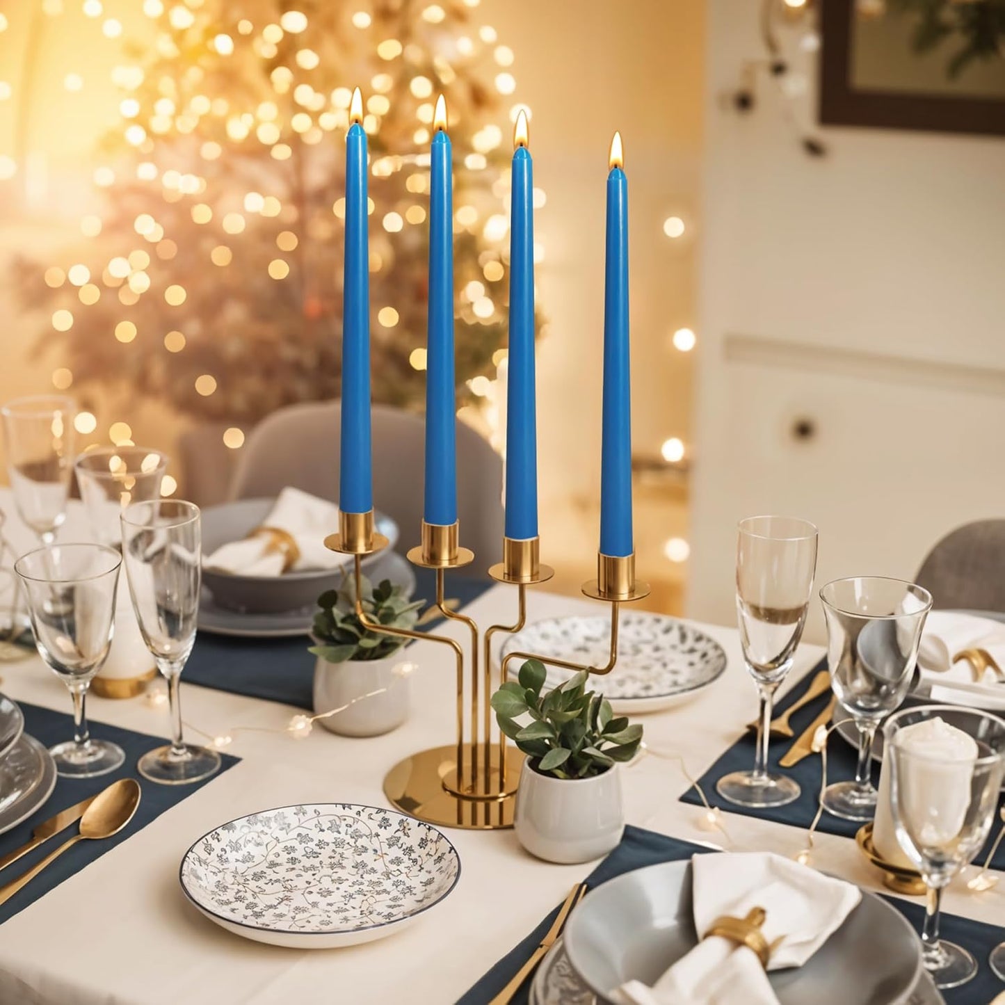 Viyffo Taper Candles, 10 Inch, 4 Pack, Olive Glow – Unscented, Dripless & Smokeless Design, Up to 8 Hour Burn – Long Tall Taper Candlesticks for Wedding, Dinner & Home Decor