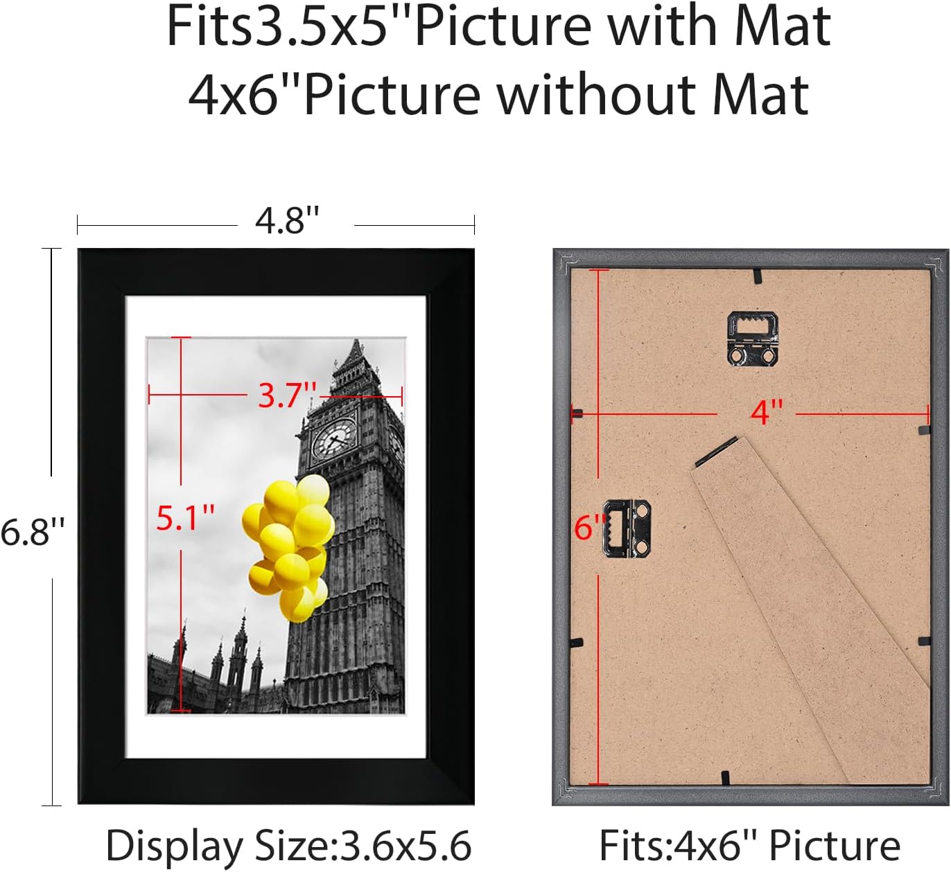 12x12 Picture Frame Set of 9, Display Pictures 8x8 with Mat or 12x12 without Mat, Multi Collage Gallery Square Photo Frames for Wall or Tabletop, Black