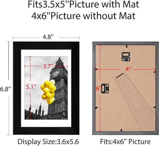 12x12 Picture Frame Set of 9, Display Pictures 8x8 with Mat or 12x12 without Mat, Multi Collage Gallery Square Photo Frames for Wall or Tabletop, Black