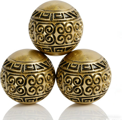 3 Pack Gold Decorative Ball for Centerpiece Bowls, 3 inch Orbs Spheres for Home Living Room Coffee Table Centerpieces Shelf Decoration