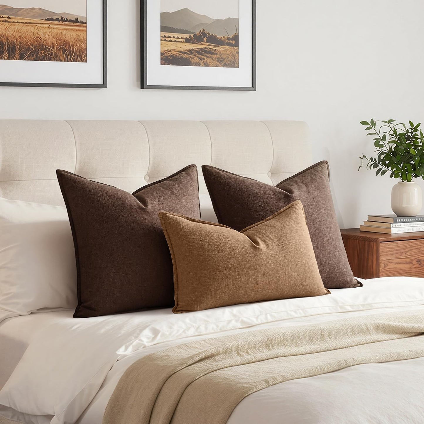 MIULEE Decorative Long Lumbar Throw Pillow Cover for Bed 14x36 Natural Beige Boho Farmhouse Neutral Couch Pillowcase Pack of 1 Accent Modern Sofa Cushion Livingroom Home Decor (Covers Only)