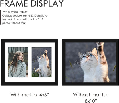 DUENPY 14x26 Collage Picture Frame 4x6 Collage Picture Frame Displays Twelve 4x6 inch Photos Available Horizontal Wall Mounting Display and Vertical Black - Colors A