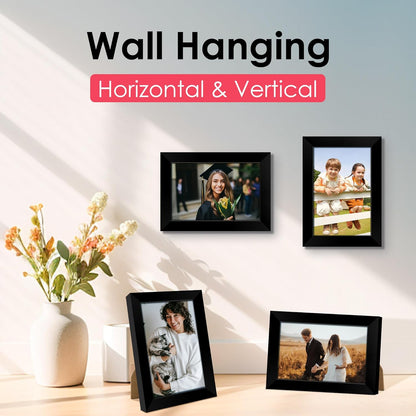 FIXSMITH 10 Pack Picture Frames Collage Wall Decor for Mounting or Tabletop Display, Gallery Wall Frame Set with Two 8x10 Black Frames, Four 5x7 Frames and Four 4x6 Frames, Multi-Pack Photo Frame Set