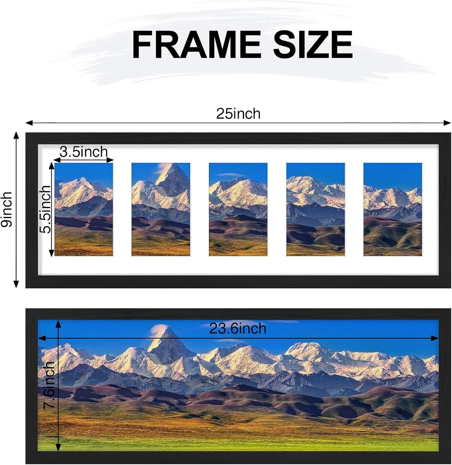 Vittanly 11x14 Collage Picture Frame, Displays 5Pcs 4x6 Pictures with Mat or 1Pcs 11x14 without Mat for Wall Mounting, Picture Frames Collage Wall Decor in Black, 1 Pack