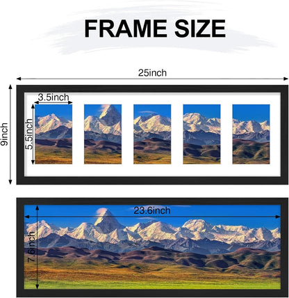 Vittanly 11x14 Collage Picture Frame, Displays 5Pcs 4x6 Pictures with Mat or 1Pcs 11x14 without Mat for Wall Mounting, Picture Frames Collage Wall Decor in Black, 1 Pack
