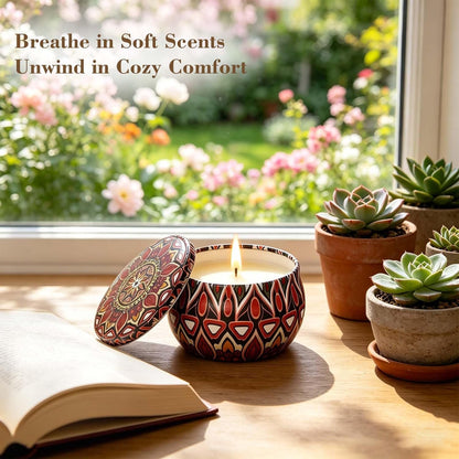 Scented Candles Gift Set, 12 Pack Soy Wax Candles for Home, 12 Scents, Aromatherapy Travel Tins with Gift Box for Women, Birthday, Housewarming, Relaxation