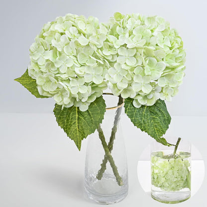 MARTINE MALL 3Pcs 21in Hydrangea Artificial Flowers, Latex Real Touch Hydrangeas Lifelike Large Hydrangea Flowers for Home Decor Party Arrangements Wedding Bouquets Centerpieces (Blue)