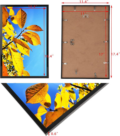 Aynoo Wood Floating Picture Frame 7x9, Table Top 8x10 7x9 6x8 Floating Frame Black Metal Modern Style Frame (PHSD),1Pack