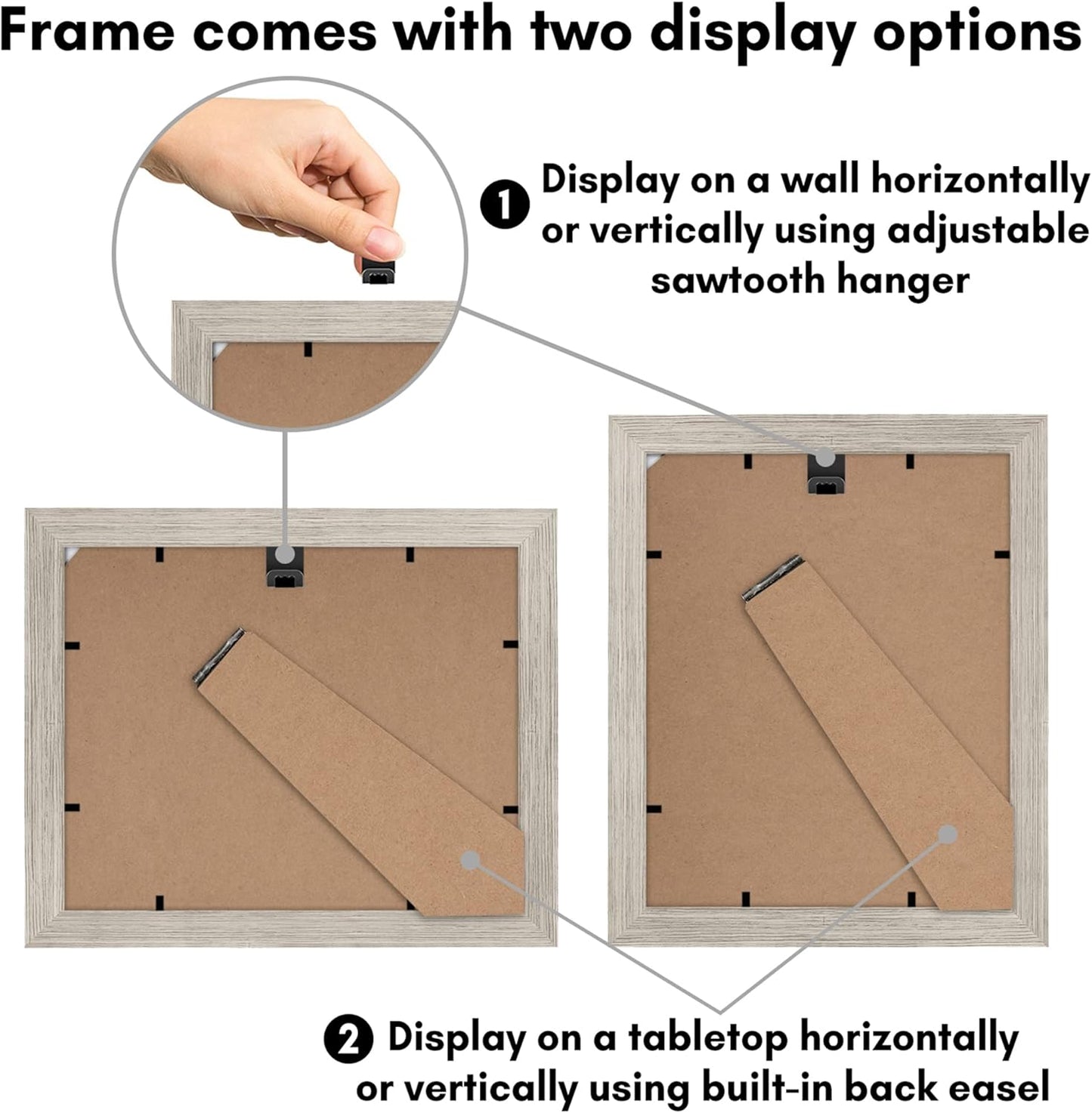 Americanflat 8x10 Picture Frame with Shatter-Resistant Glass - Use as 5x7 Frame with Mat or Display 8x10 Photo Without Mat - Signature Collection - Picture Frames for Tabletop and Wall Display - Black