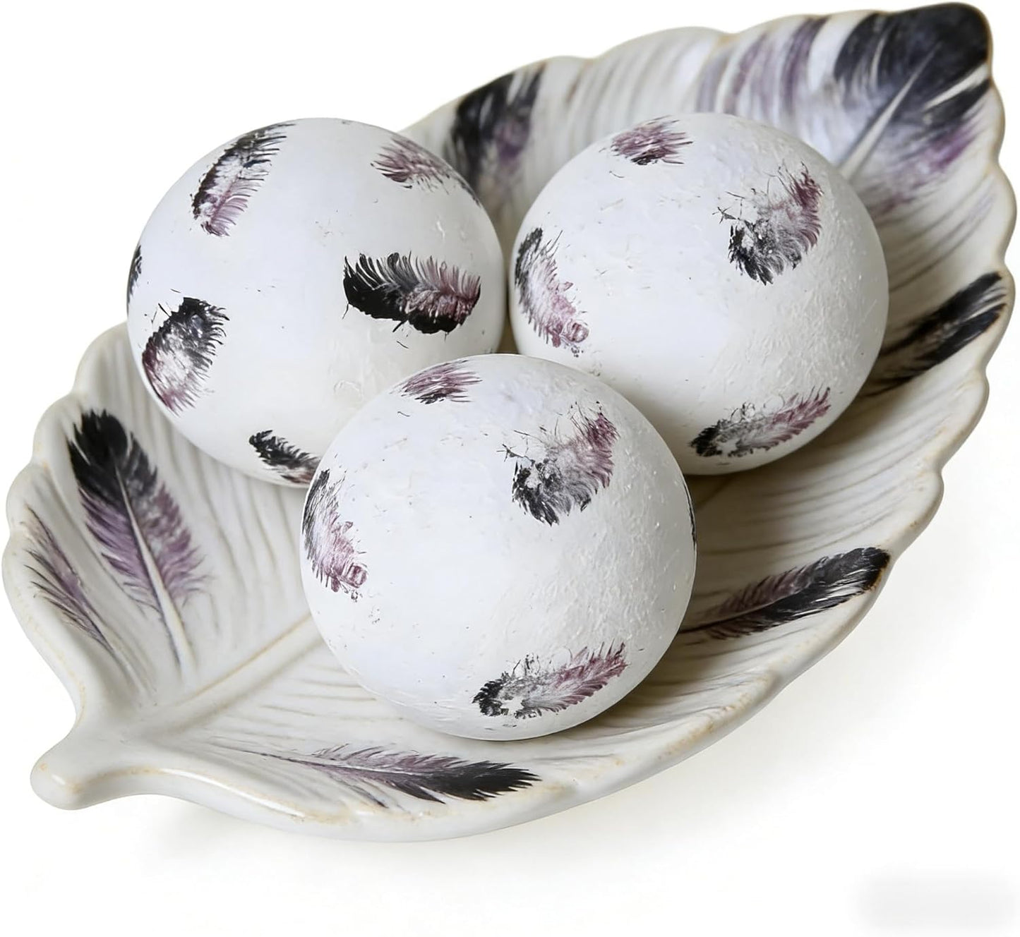 Set of 6 Decorative Orbs for Bowls and Vases - Circle Pattern - Resin Round Sphere Balls for Living, Dining Room Coffee Table Centerpiece Home Decor