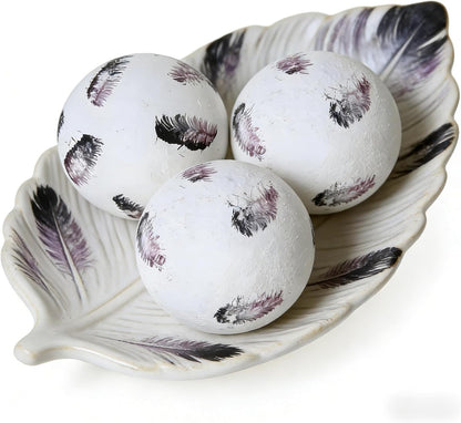 Set of 6 Decorative Orbs for Bowls and Vases - Circle Pattern - Resin Round Sphere Balls for Living, Dining Room Coffee Table Centerpiece Home Decor