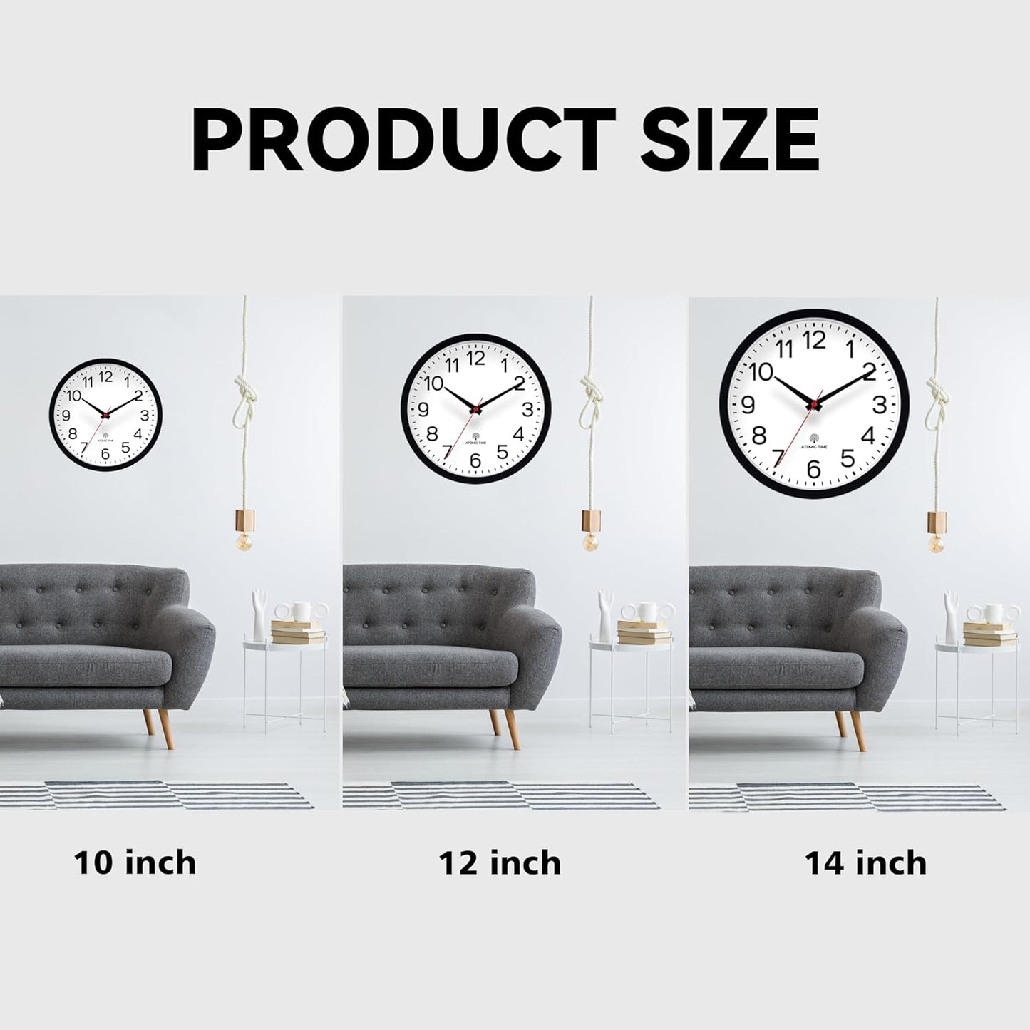 AKCISOT Wall Clock, Modern Small Wall Clocks Battery Operated 8 Inch, Silent Non-Ticking Analog Classic for Office, Home, Bathroom, Kitchen, Bedroom, School(Black)