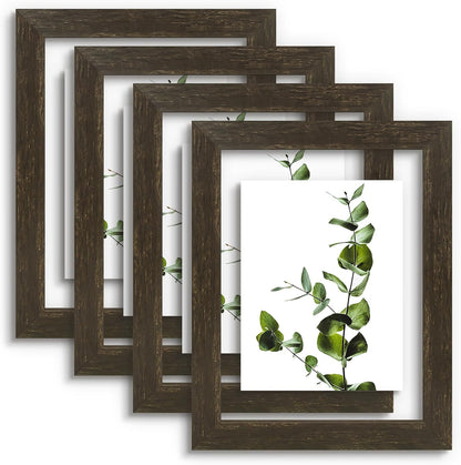 Golden State Art, 11X14 Floating Picture Frame, Black Wood Frame Display Any Size Photo Up To 11X14, Pressed Flower Frames with Hanging Hardware - Horizontal And Vertical Formats for Wall