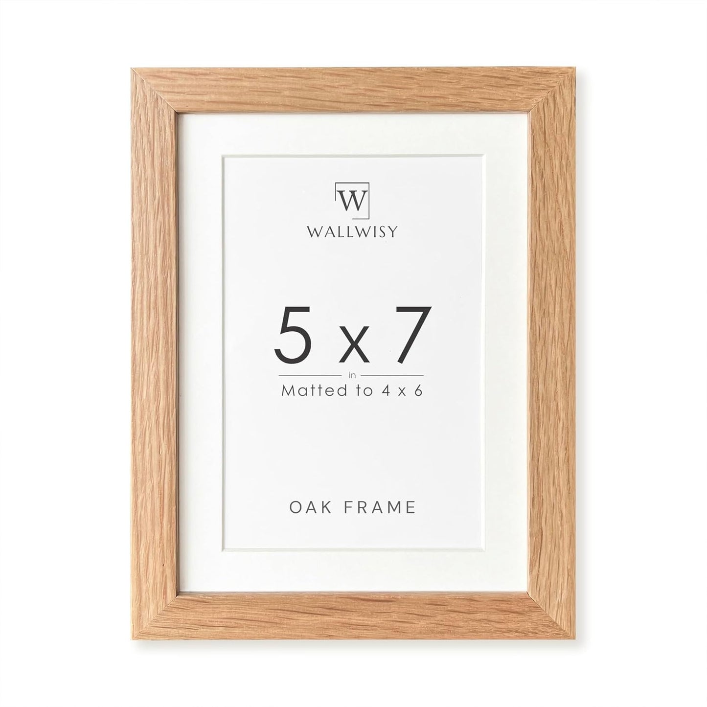 5x7 Picture Frame, Solid Oak Wood 5 x 7 Photo Frame with Mat to 4x6, 7x5 Picture Frames for Wall and Tabletop Display, (Walnut Set of 1)