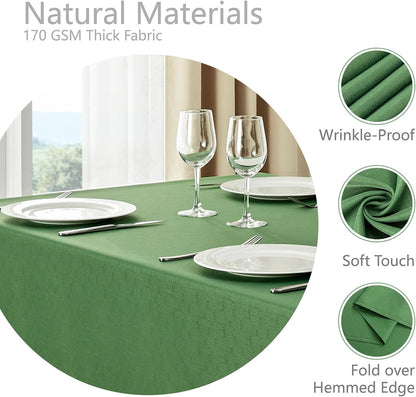 Veblandy Rectangle Tablecloth Waterproof Linen Textured Table Cloth Stain and Wrinkle Resistant Washable, Decorative Fabric Table Cover for Dining, Party and Camping (Sage Green, 52 * 70)