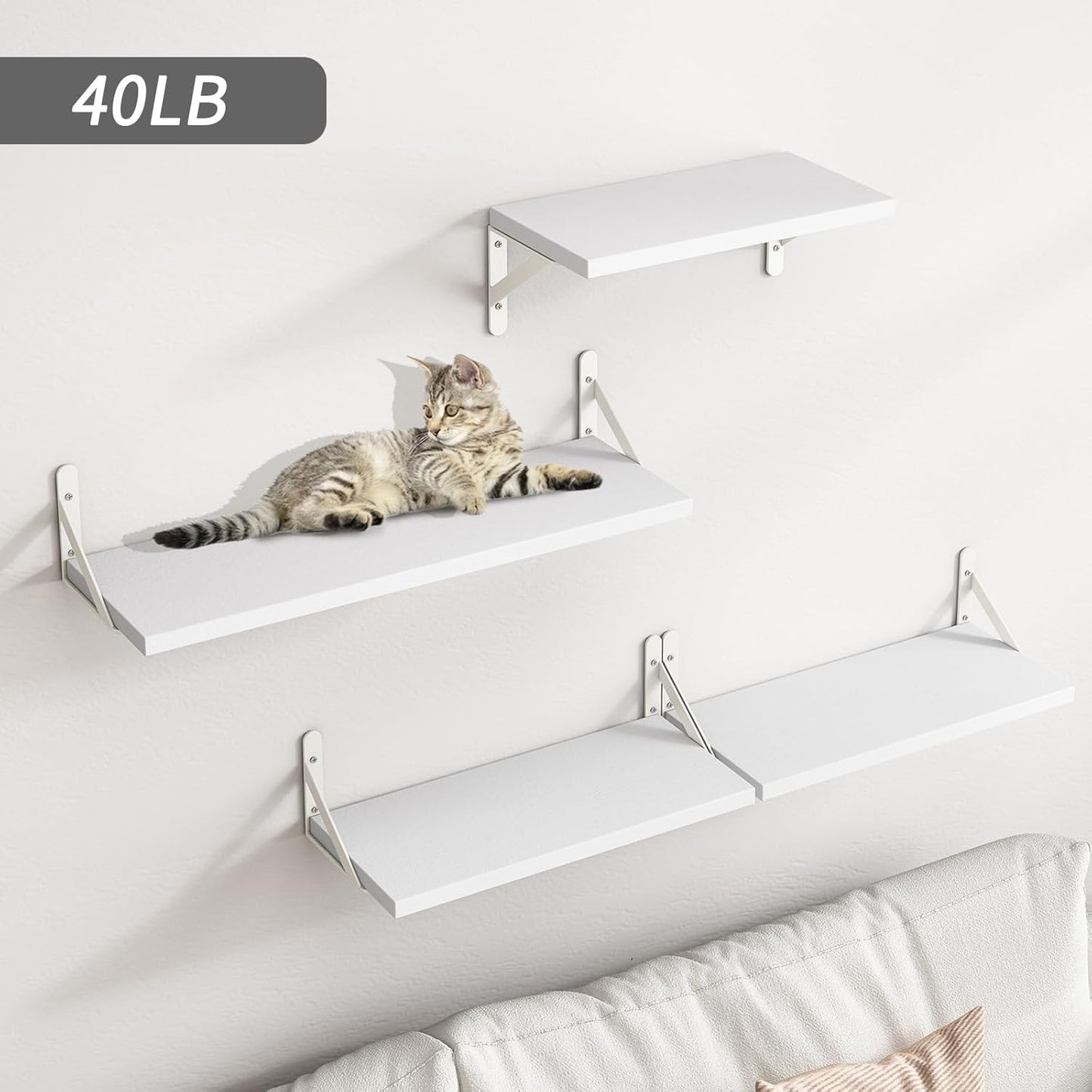 YGEOMER Floating Shelves for Wall, Different Sizes Dark Carbonized Brown Wall Shelves for Living Room, Bathroom, Bedroom, Kitchen, Home Decor (Set of 4)