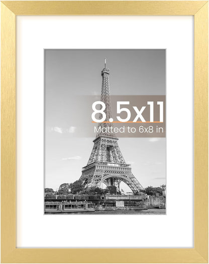 upsimples 8x10 Picture Frame, Display Pictures 5x7 with Mat or 8x10 Without Mat, Wall Hanging Photo Frame, Black, 1 Pack - Colors B