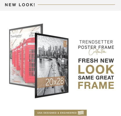 MCS Trendsetter 24x36 Poster Frame Black High-Gloss, Vertical & Horizontal Wall Hanging Large Picture Frame for Photos, Posters & Art Prints (1-Pack)