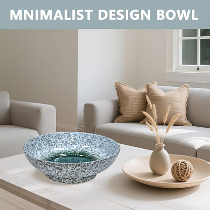 10" Decorative Bowl,Ceramic Fruit Bowl for Kitchen Counter,Coffee Table, Dining Room,Table Centerpiece Bowel,Entryway Key Holder & Jewelry Organizer (Ocean Blue)