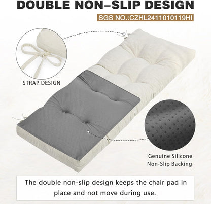 baibu 36 Inch Memory Foam Bench Cushion, Dual-Layer Patent Design Non-Slip Indoor Bench Cushion with Ties, 36x15x3Inch, Beige