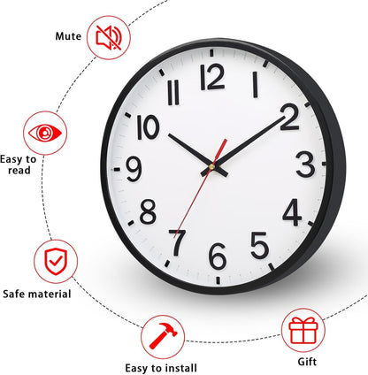 Wall Clocks Battery Operated 8 inch Modern Wall Clock,Silent Non Ticking Wall Clock for Living Room Bedroom Kitchen Office Classroom Decor (Green White)