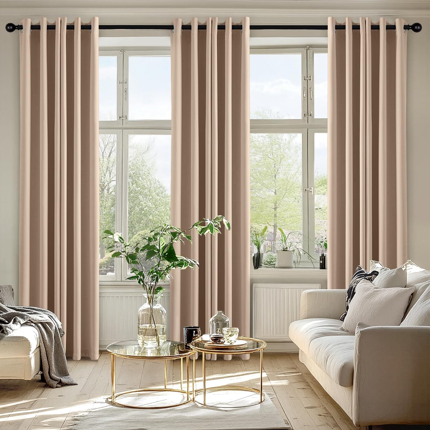 MIULEE Blackout Curtains for Bedroom Living Room 2 Panels, Thermal Insulated Room Darkening Drapes Grommet Noise Reducing Light Blocking Window Treatments 63 Inches Long 40x63 Inch Black - Colors A