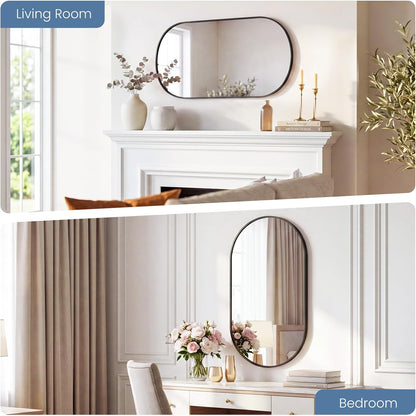 Sweetcrispy 20"x30" Arched Gold Bathroom Mirrors for Wall, Bathroom Mirrors for Over Sink, Metal Framed with HD Shatter-Proof Glass for Entryway, Living Room, Bedroom