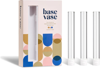 Base Vase (3-Pack) - The Bud Vase that Fits in Taper Candle Holders | Create Floral Arrangements for Tablescapes, Centerpieces, Weddings and Home Decor