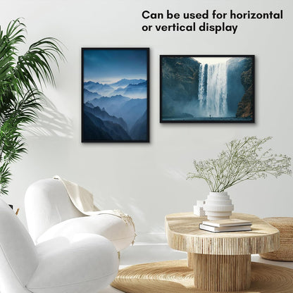 Americanflat 24x36 Poster Frame with Polished Plexiglass - Streamline Collection - Thin Border Picture Frame for Wall Display - Hanging Hardware Included - Black - Colors D