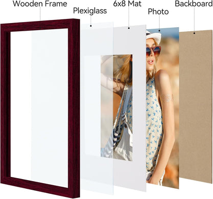 Vittanly 11x14 Picture Frame, Display Pictures 8x10 with Mat or 11x14 without Mat, Photo Frame for Wall Mounting, Black, 1 Pack - Colors B