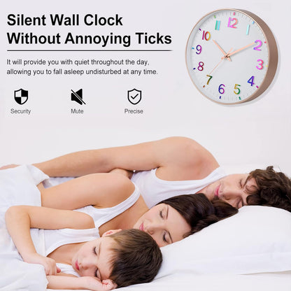HZDHCLH Wall Clocks Battery Operated,12 inch Silent Non Ticking Modern Wall Clock for Living Room Bedroom Kitchen Office Classroom Decor (Olive Green and Gold)