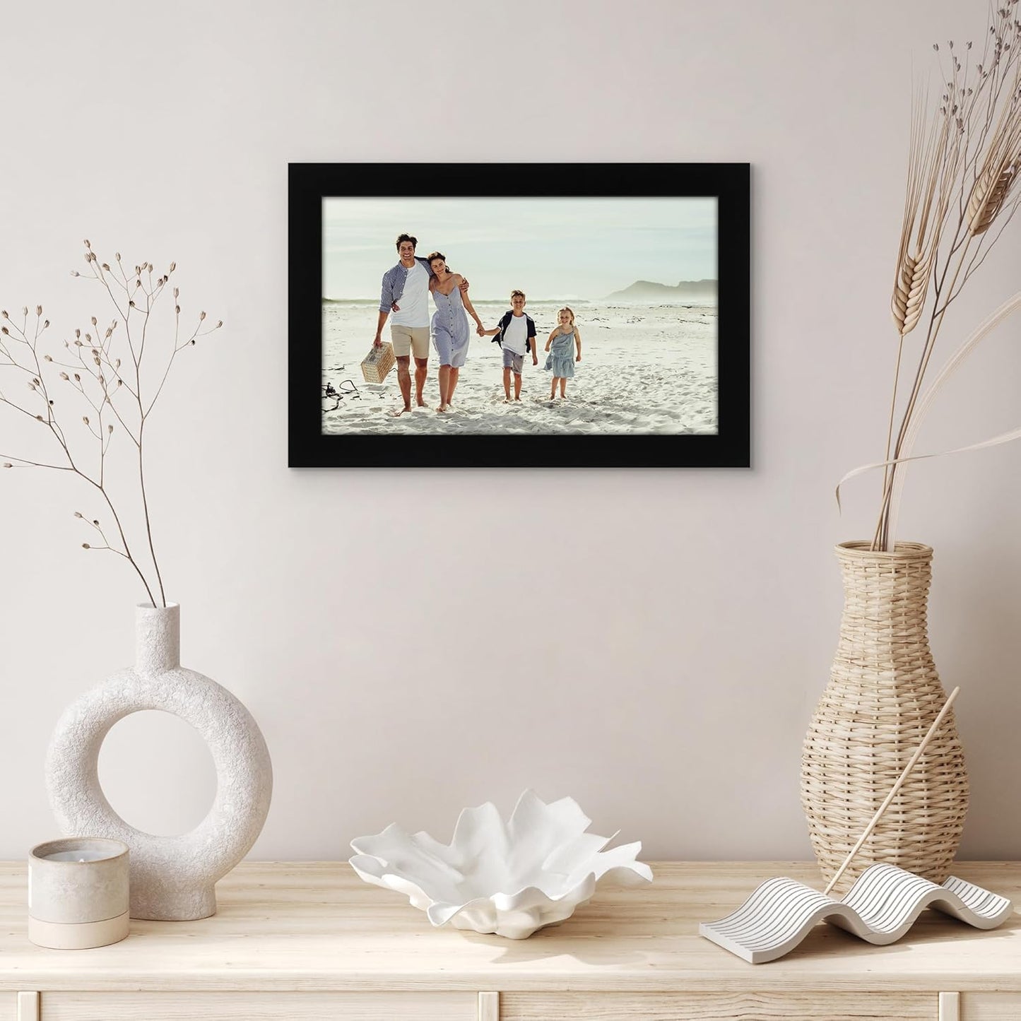 Americanflat 12x18 Poster Frame with Shatter-Resistant Glass - Signature Collection - Gallery-Style Frames Made of Engineered Wood - Photo Frame for Wall Display - Black - Colors A