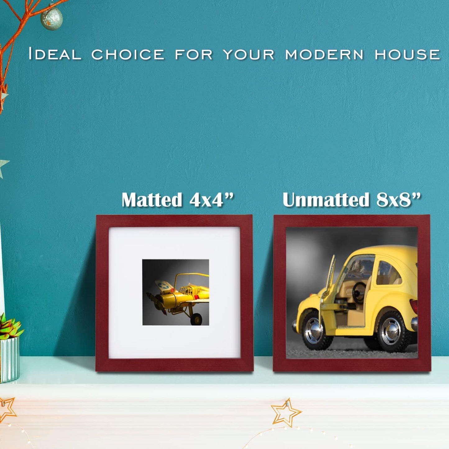 Egofine 12x16 Picture Frame Black, Covered by Plexiglass Made of Solid Wood, Display Pictures 9x12 and 11x14 with Mat or 12x16 Without Mat, for Wall Mounting Photo Frame - Colors A