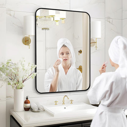 Fabuday Black Circle Mirror for Wall 20 inch - Round Mirrors for Bathroom, Entryway, Living Room, Hallway, Bedroom Decor, Small Matte Framed