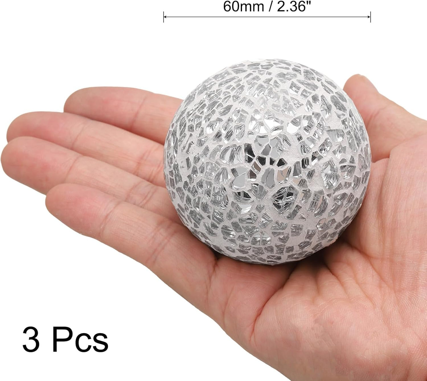 uxcell 3Pcs Decorative Glass Balls 2.36 Inch Orbs Centerpiece Balls Mosaic Glass Ball Sphere for Decor Bowls Vases Dining Table Party, Dark Blue