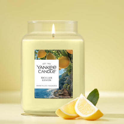 Yankee Candle Sage & Citrus, Scented Candle, 22oz Large Jar with up to 150 Hour Burn Time, Giftable, Birthdays