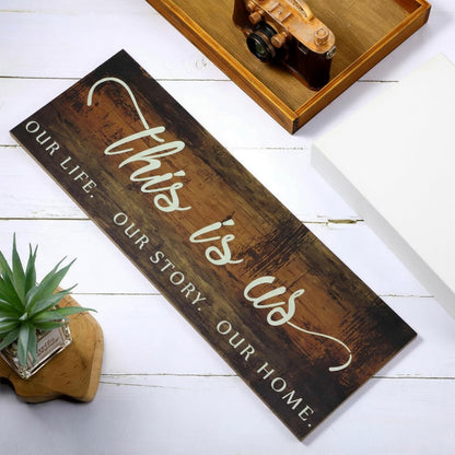 Jetec This Is Us Wall Sign Wooden Family Wall Plaques Inspiration Sign Farmhouse Entryway Rustic Plaques Art with Quotes for Living Room Bedroom Christmas Decorations(Antique White)