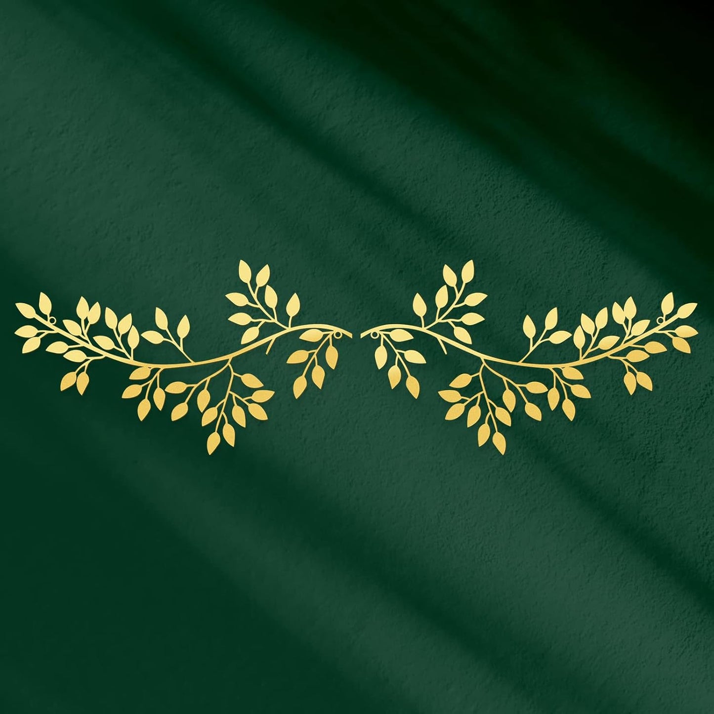 Hotop 2 Pieces Metal Tree Leaf Wall Decor Vine Olive Branch Leaf Wall Art Wrought Iron Scroll Sculptures Above the Bed, Living Room, Outdoor Decoration (Classic Style,Black)